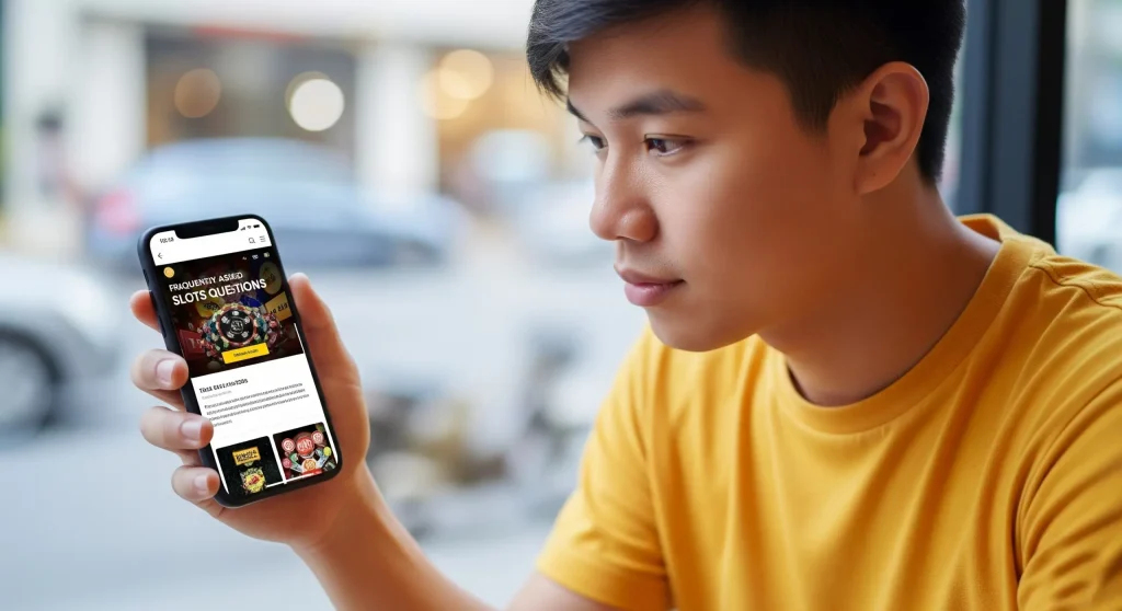 Một người chơi đang xem các câu hỏi thường gặp về Vz99 trên điện thoại.